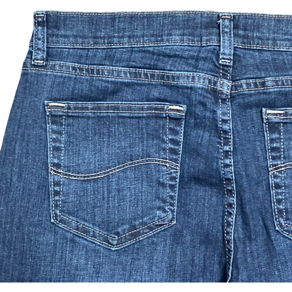 LEE Women’s Relaxed Fit Straight Leg Mid Rise Dark Blue Jeans SZ 10P Petite - Picture 6 of 10